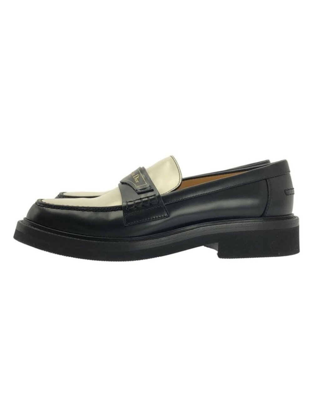 Christian Dior Boy Bicolor Leather Loafers 37 1 2 Black White - Picture 2 of 8